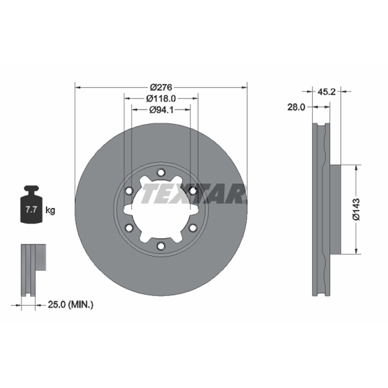 TEXTAR 92338603 Bremsscheiben Satz NISSAN NT400 Cabstar (F24) 3500kg vorne 40206LC60A