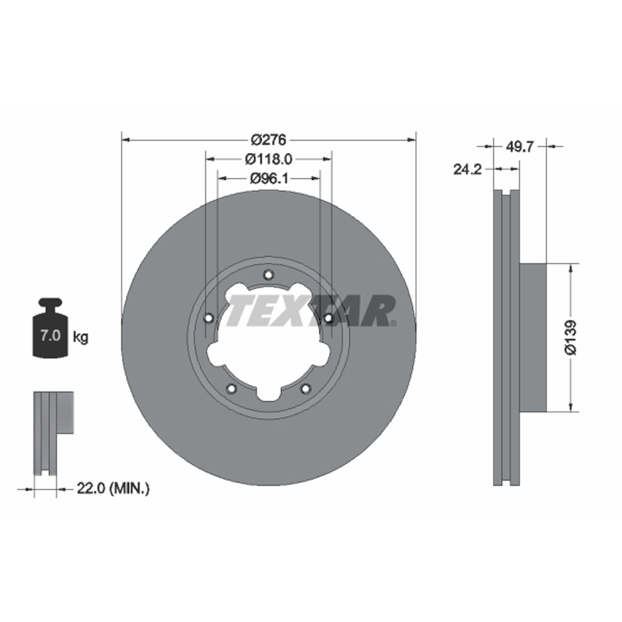 TEXTAR 93185303 Bremsscheiben Satz NISSAN Cabstar E (TL_, VL_) Doppelquerlenkerachse vorne