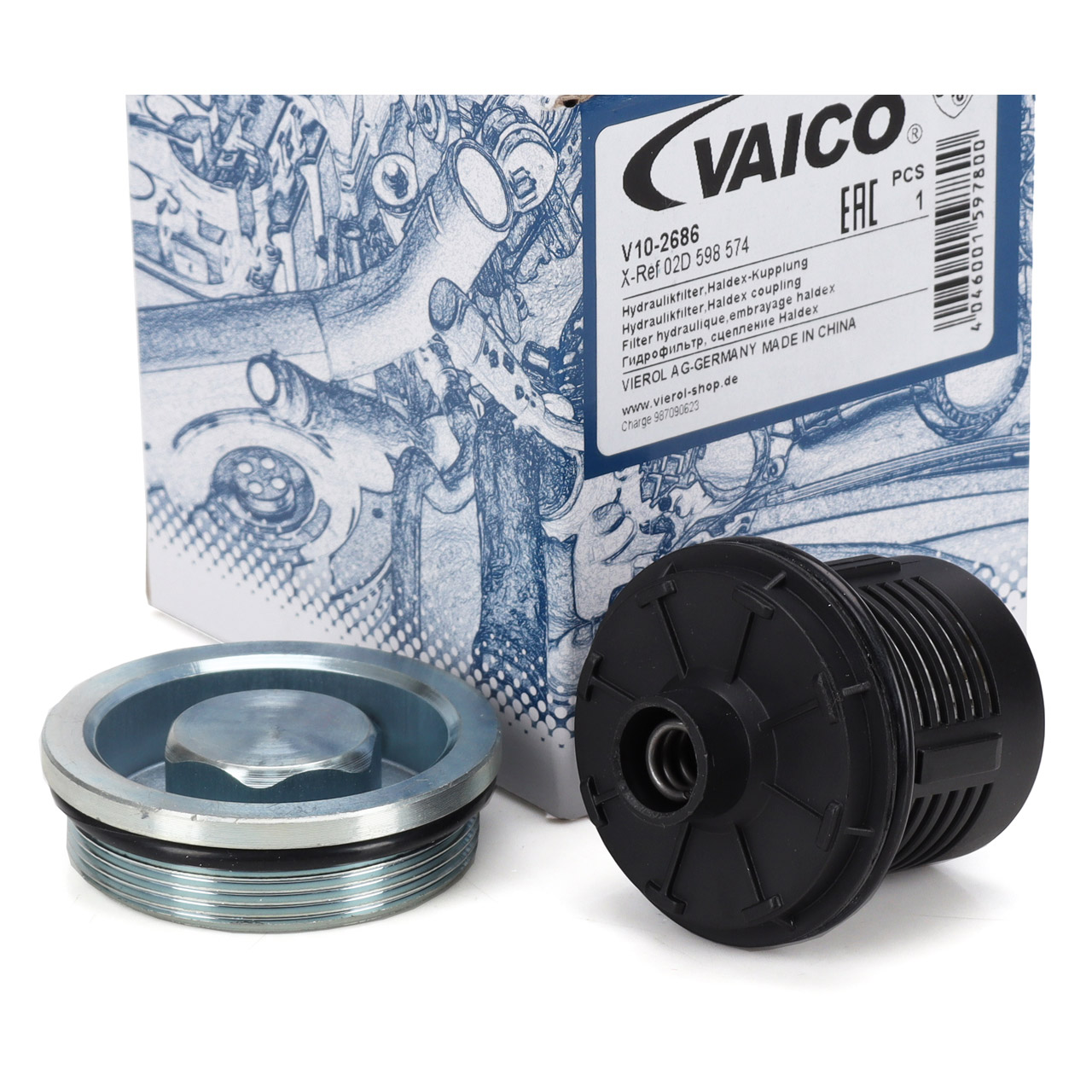 VAICO Ölfilter Haldex Kupplung AUDI A3 8P VW Golf 5 T5 Passat 3C 02D598574