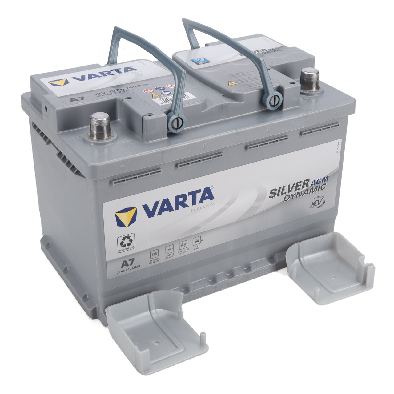 VARTA A7 SILVER dynamic AGM Autobatterie Starterbatterie 12V 70Ah EN760A