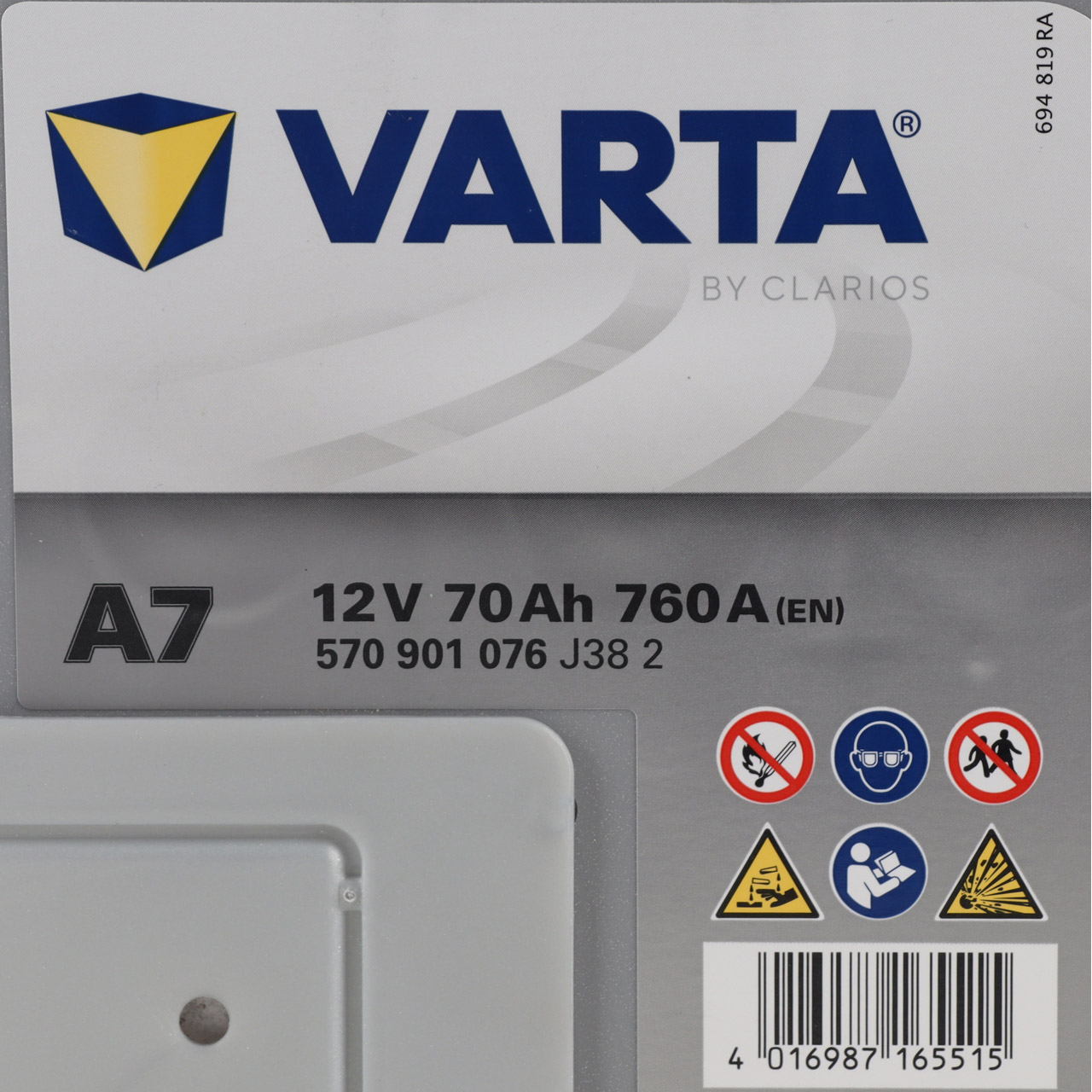 VARTA A7 SILVER dynamic AGM Autobatterie Starterbatterie 12V 70Ah EN760A