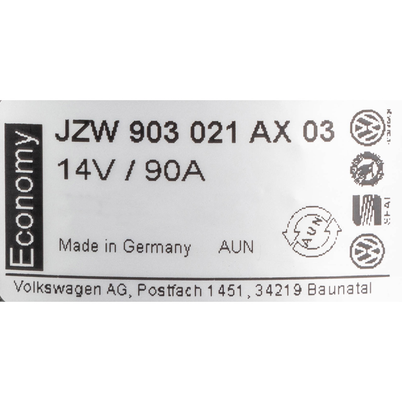 Lichtmaschine 14V 90A für VW Golf 3 4 Passat T4 T5 SEAT Leon SKODA Octavia 1 JZW903021AX