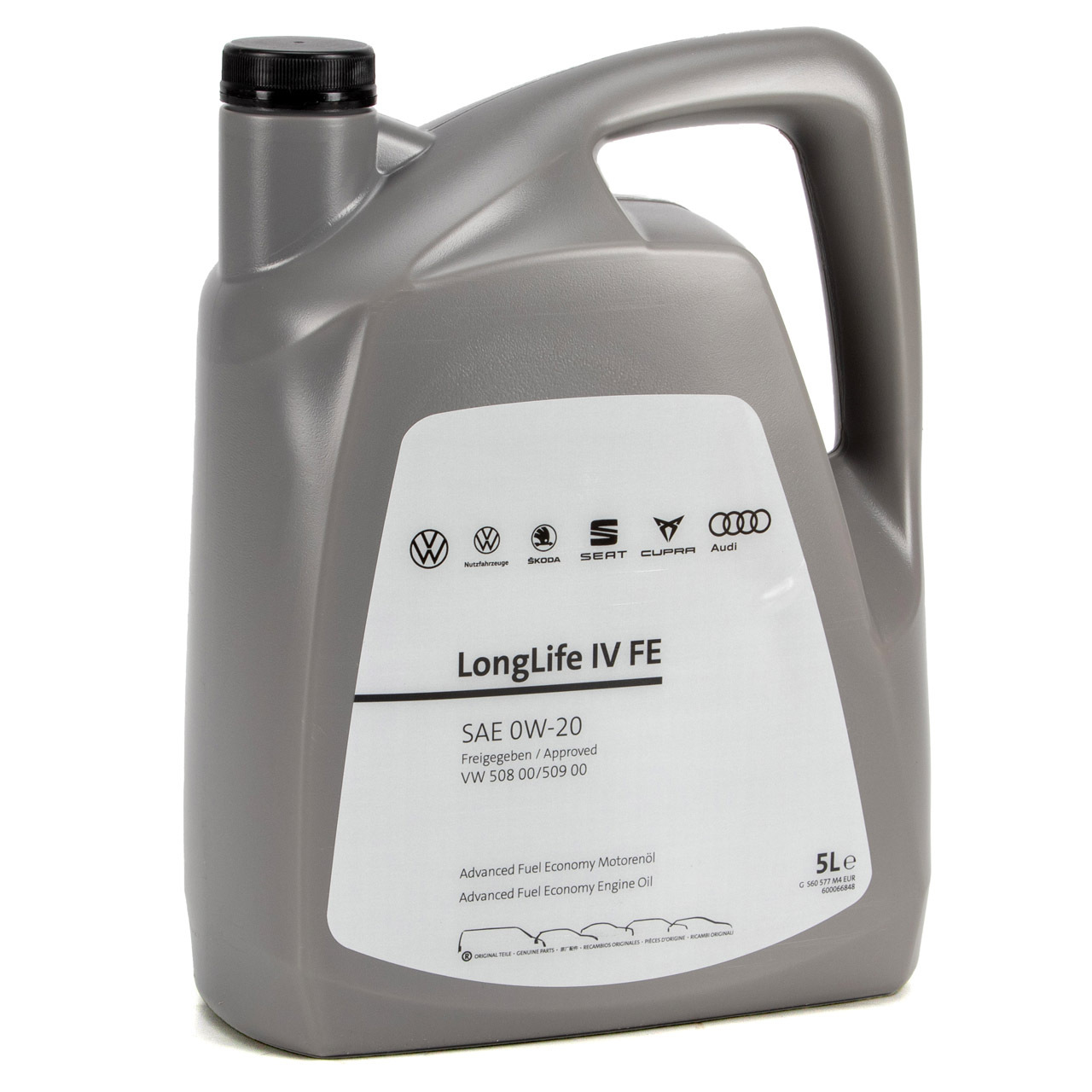 5L 5 Liter ORIGINAL VAG 0W-20 LONGLIFE IV FE Motoröl Öl 508/509.00 GS60577M4