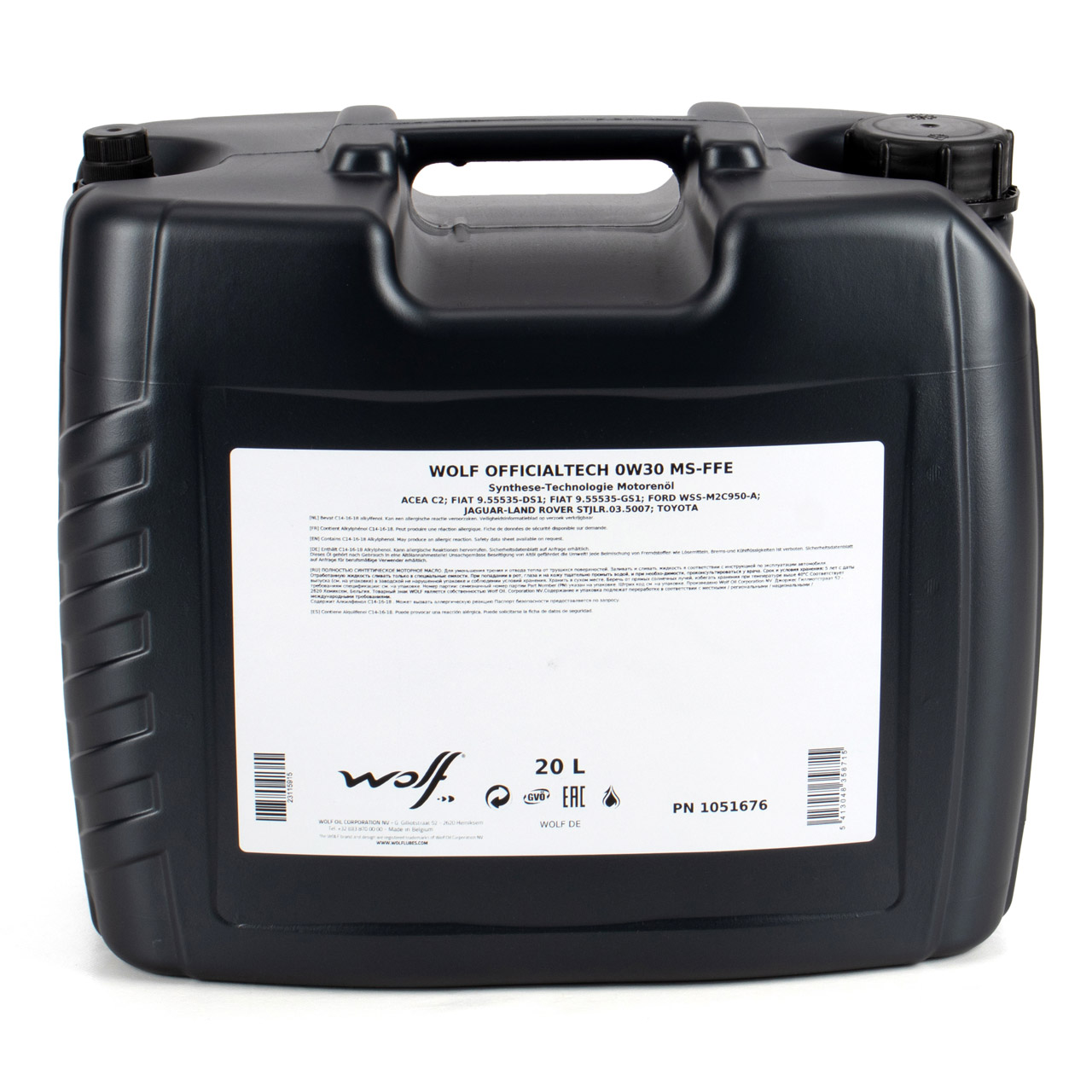 20L 20 Liter WOLF OFFICIALTECH 0W30 MS-FFE Motoröl FORD WSS-M2C950-A FIAT 9.55535-DS1/GS1