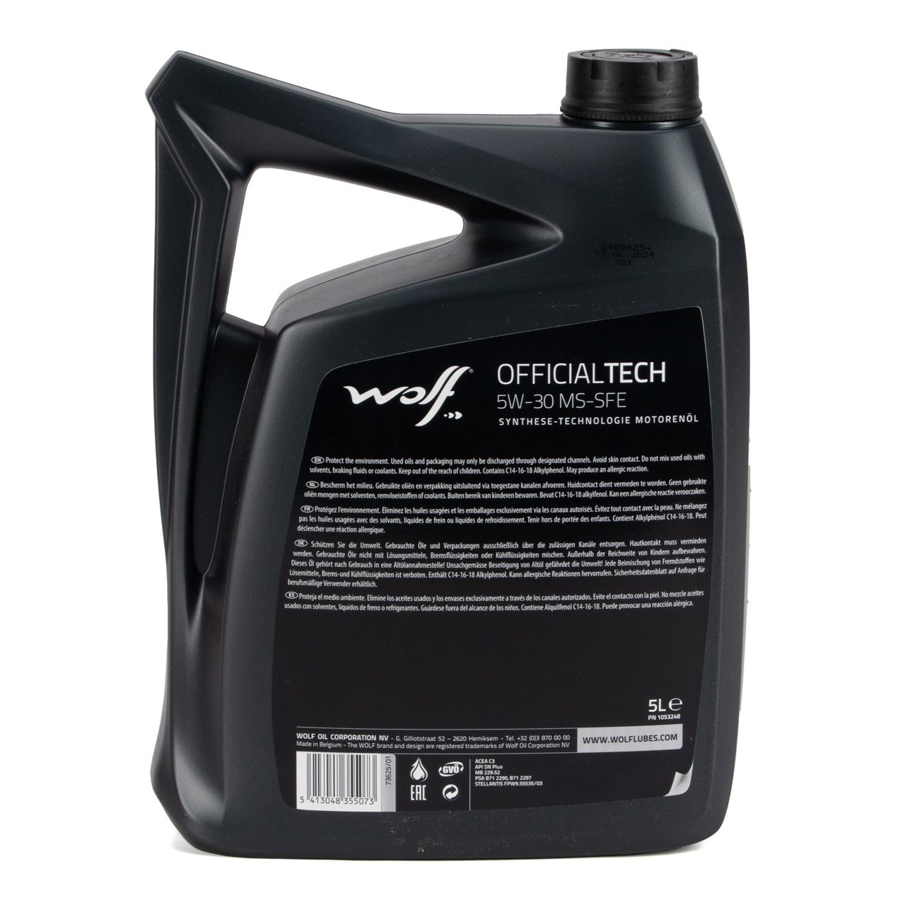 5L 5 Liter WOLF OFFICIALTECH 5W30 MS-SFE Motoröl MB 229.52 DEXOS 2 PSA B71 2290/2297