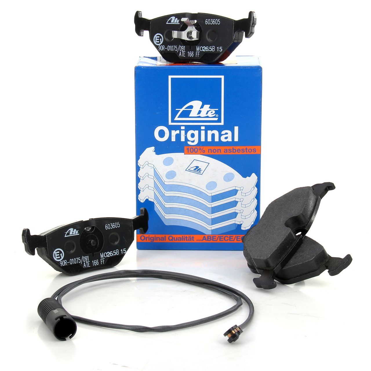 ATE Original Bremsbeläge + Warnkontaktsensor BMW 3er E36 316-328i 318tds 325td/tds hinten