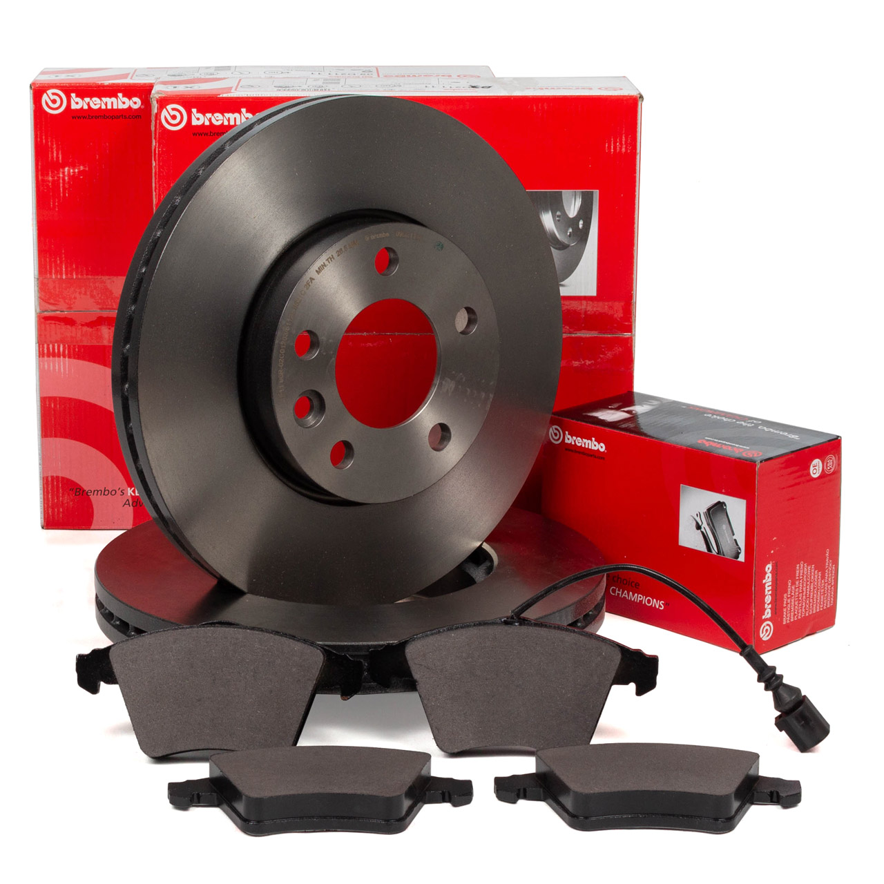 BREMBO Bremsscheiben + Beläge + Wako VW Multivan Transporter T5 2E3 2E4 vorne