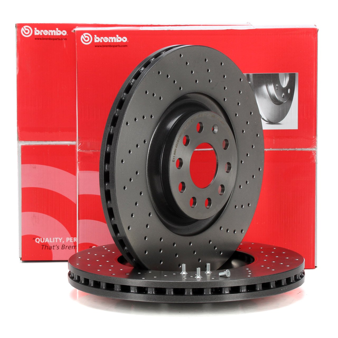 BREMBO XTRA Bremsscheiben Satz VW Golf 7 8 GTI / R AUDI S3 8V 8Y SQ2 GA vorne