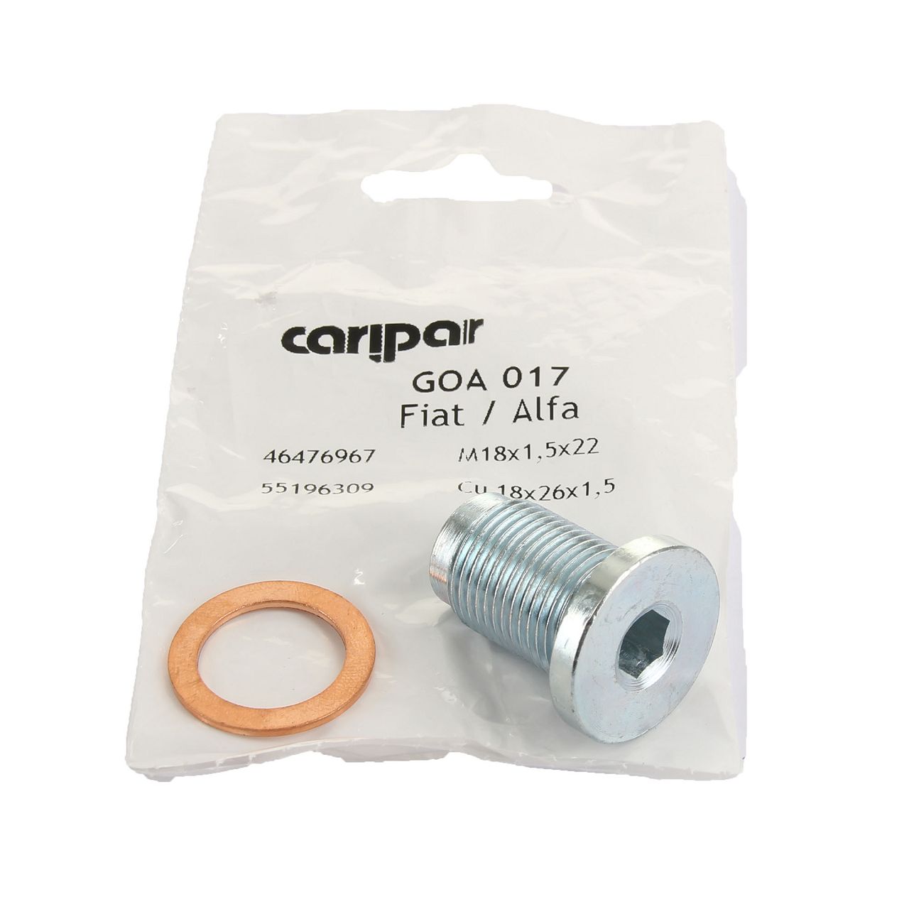 CARIPAR Ölablassschraube M18x1,5 + Dichtring für ALFA ROMEO FIAT JEEP LANCIA