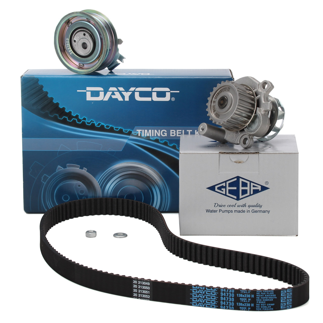 DAYCO Zahnriemensatz + GEBA Wasserpumpe VW Golf 4 Passat B5 Sharan Touran 1T1 1T2 T5 2.0