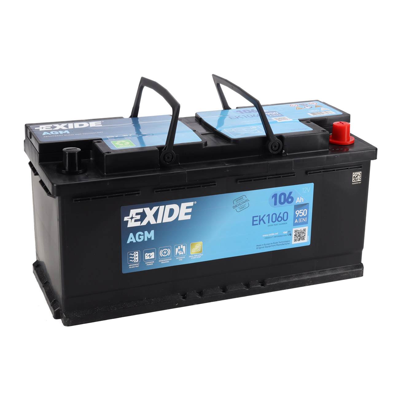 EXIDE EK1060 AGM START-STOP Autobatterie Batterie Starterbatterie 12V 106Ah EN950A