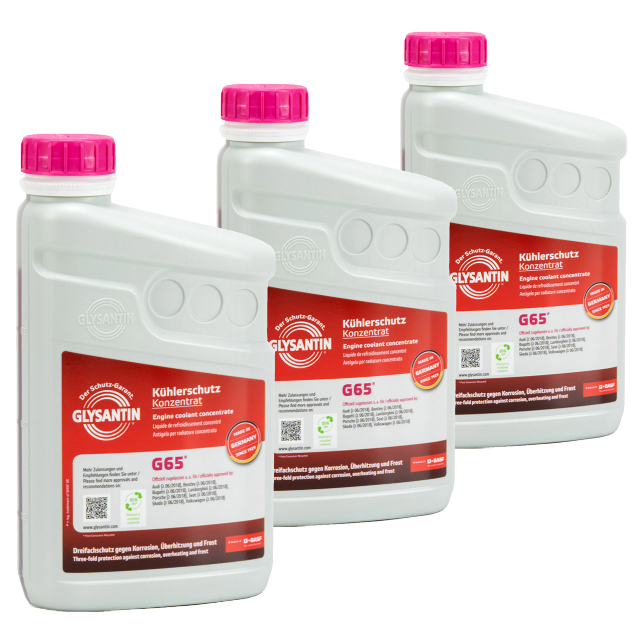 3L 3 Liter BASF GLYSANTIN Frostschutz Kühlerfrostschutz Konzentrat G65 PINK