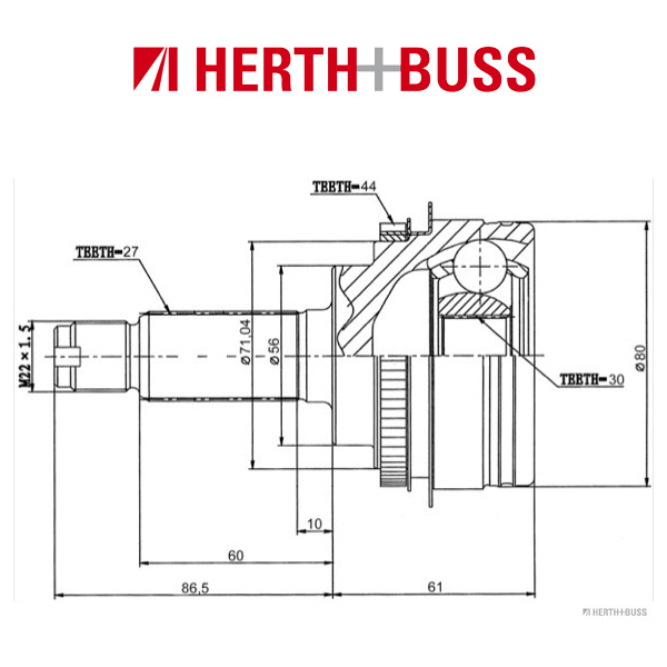 HERTH+BUSS JAKOPARTS Gelenksatz SUBARU Forester Impreza Legacy vorne RADSEITIG J2827124