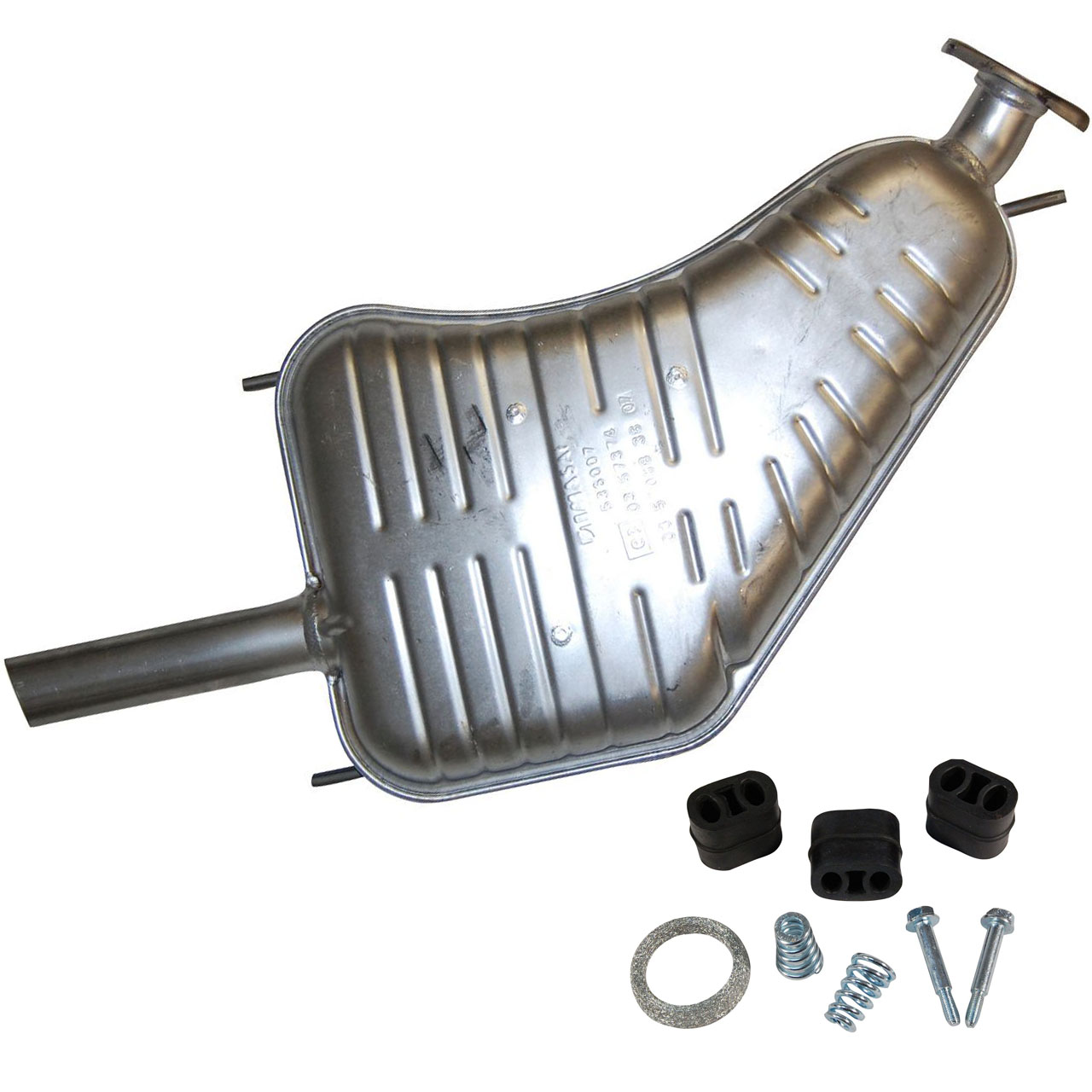 IMASAF Endschalldämpfer + Anbausatz für OPEL VECTRA B 1.6-2.2i 16V 100-147 PS