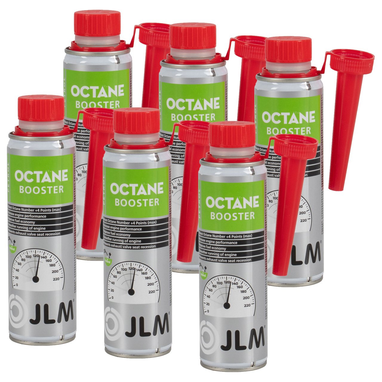 6x 250ml JLM J03165 Octane Booster Benzin Leistungsverbesserer Benzinverbesserer Additiv