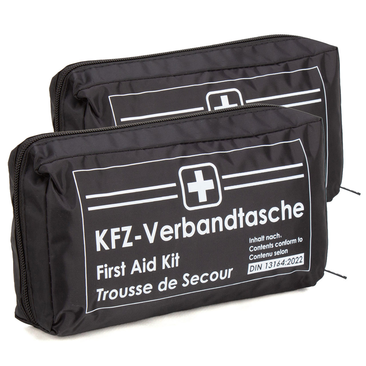 2x AUTO PKW KFZ Verbandtasche Verbandkasten Erste-Hilfe SCHWARZ DIN13164-2022 MHD 07.2028