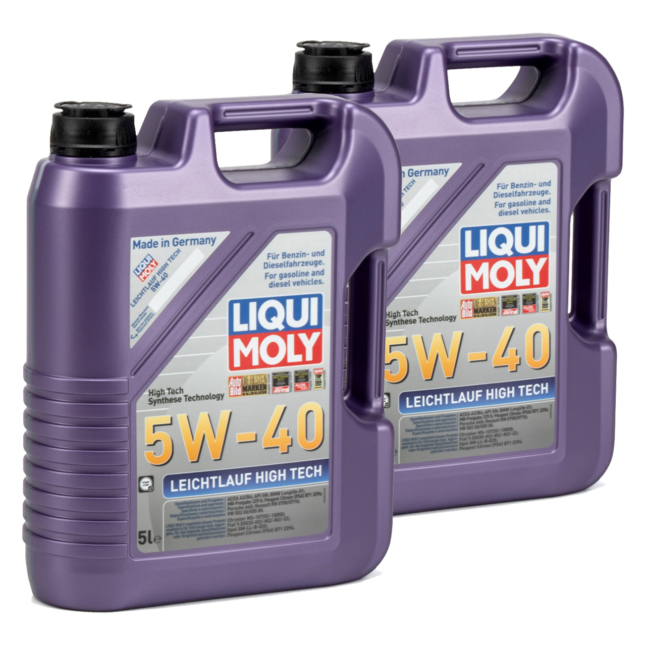 10L 10 Liter LIQUI MOLY Motoröl Öl Leichtlauf HIGH TECH 5W40 BMW LL-01 MB 229.5