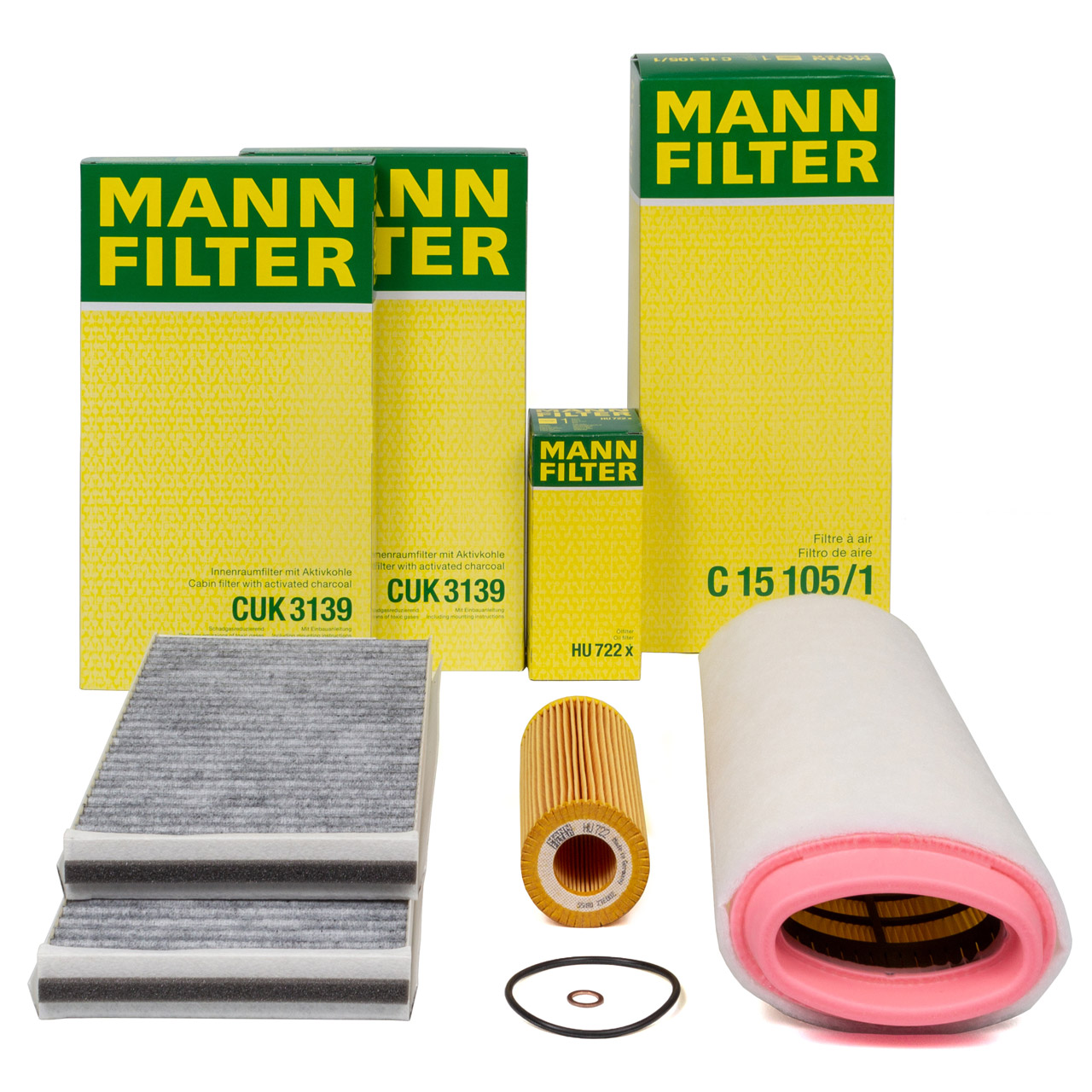 MANN Filter-Set 3-tlg BMW 5er E60 E61 520d 150/163 PS M47