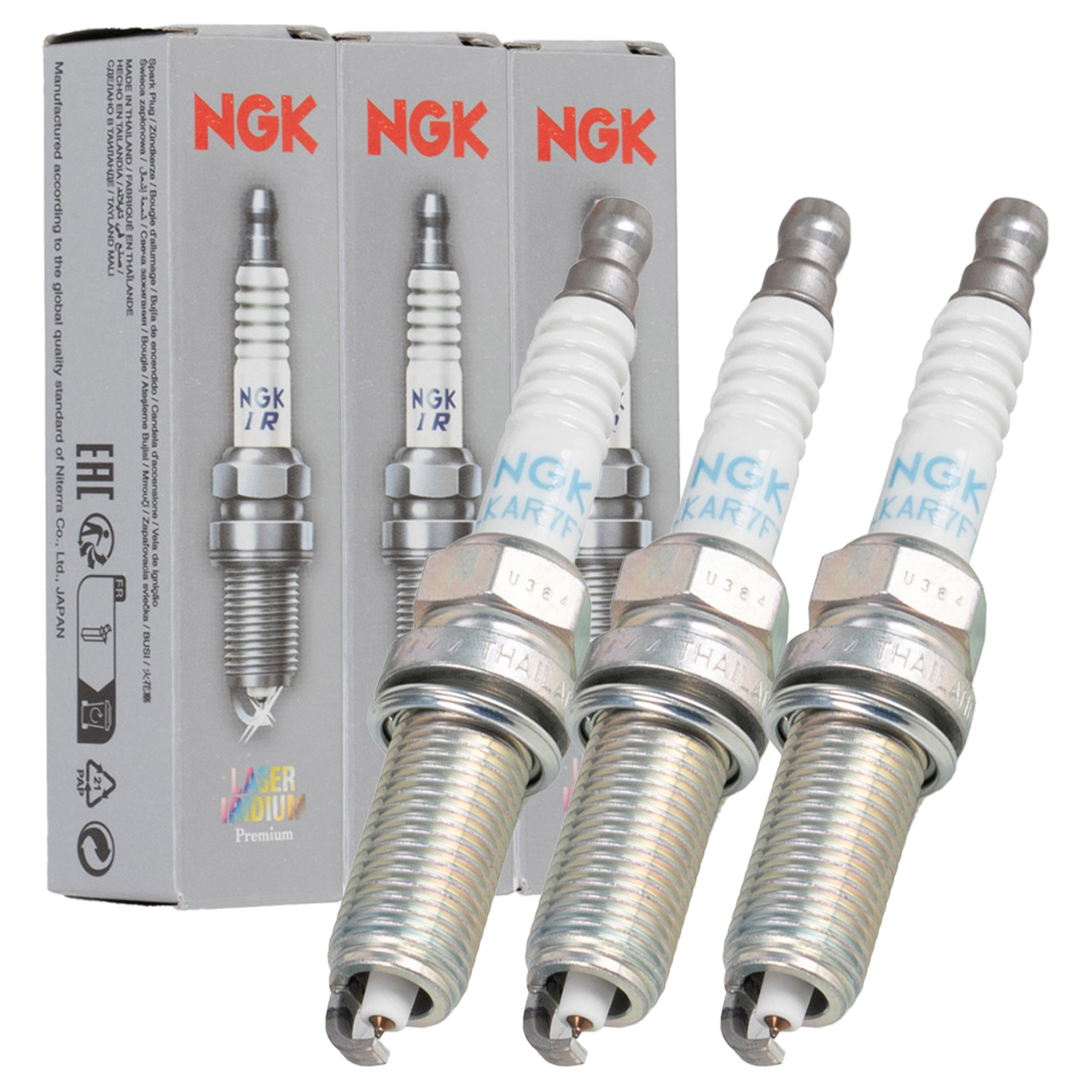 3x NGK 90061 ILKAR7F7G LASER IRIDIUM Zündkerze RENAULT Clio 4 DACIA Logan 2 Sandero 2 0.9