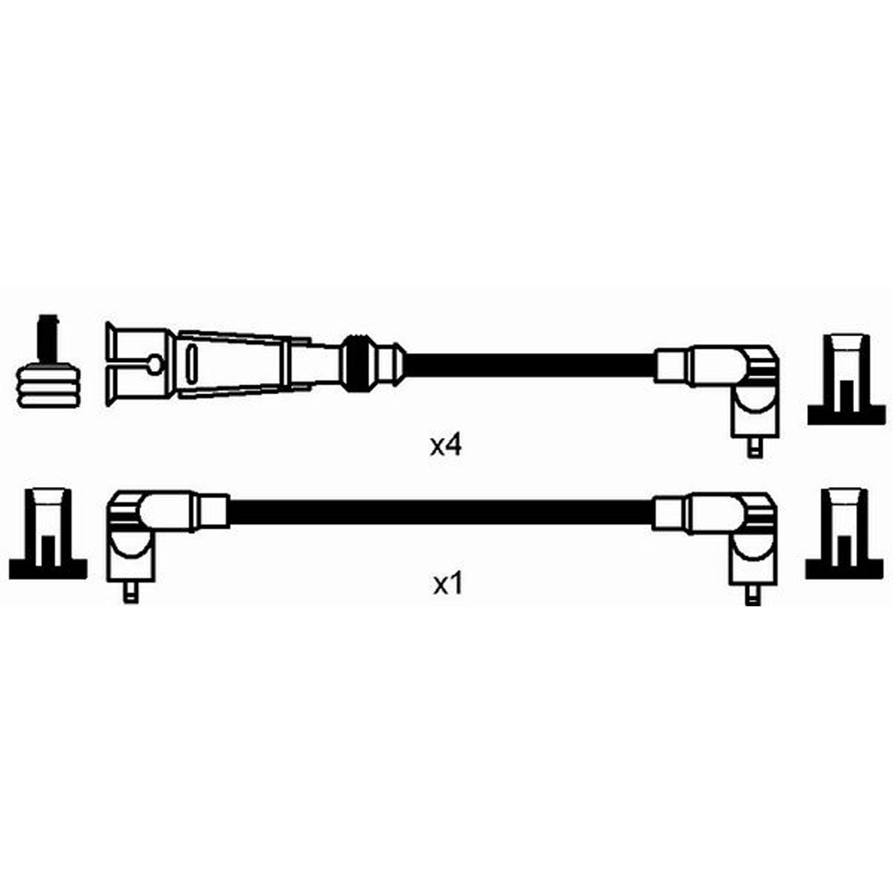 NGK 0941 RC-VW210 Zündkabelsatz VW Golf 2 3 Passat B2 B3/B4 Polo 2 3 Transporter T3 T4