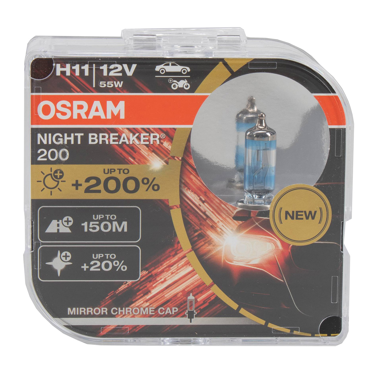 2 x Ampoules H4 OSRAM Night Breaker® 200 - 64193NB200-HCB