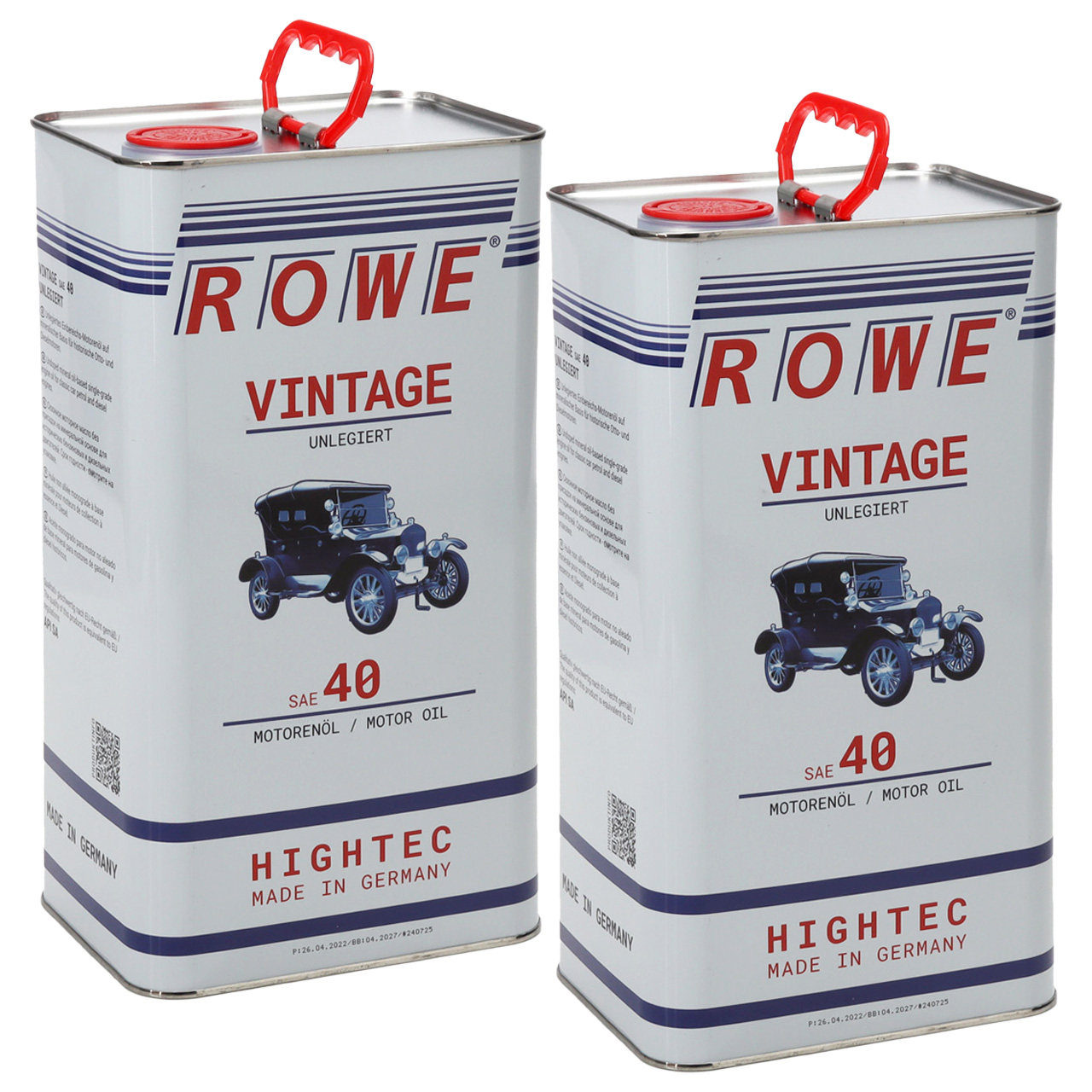 10L 10 Liter ROWE Motoröl Öl VINTAGE Unlegiert SAE 40 Oldtimer Einbereichs-Öl