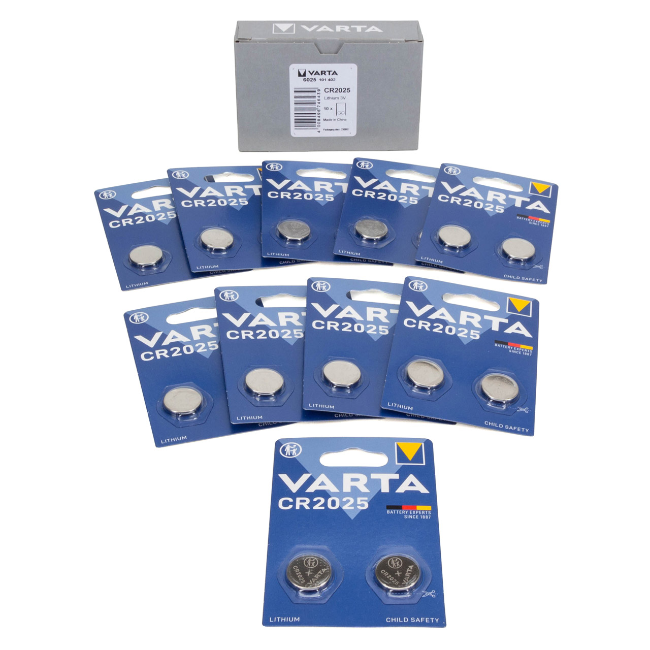 20x VARTA Lithium 3V CR2025 Knopfzelle Knopfbatterie Batterie (MHD 01.2032)