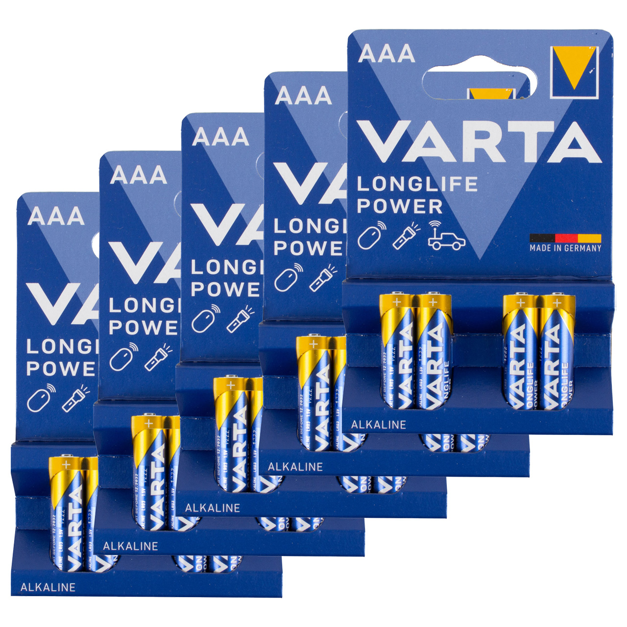 20x VARTA LONGLIFE POWER ALKALINE Batterie AAA MICRO 4903 LR03 MN2400 1,5V