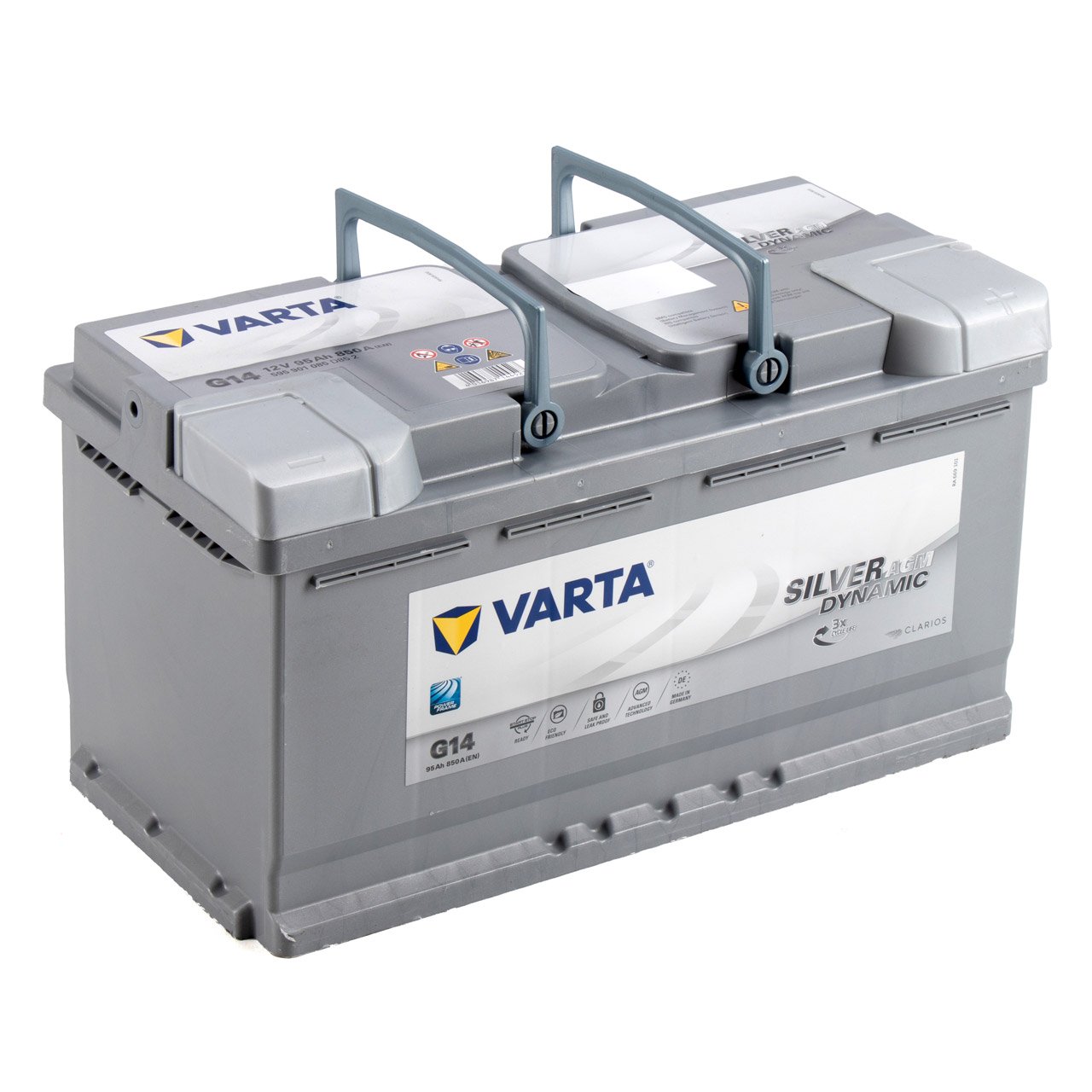 VARTA G14 SILVER dynamic AGM Autobatterie Starterbatterie 12V 95Ah EN850A -  ws-autoteile.com