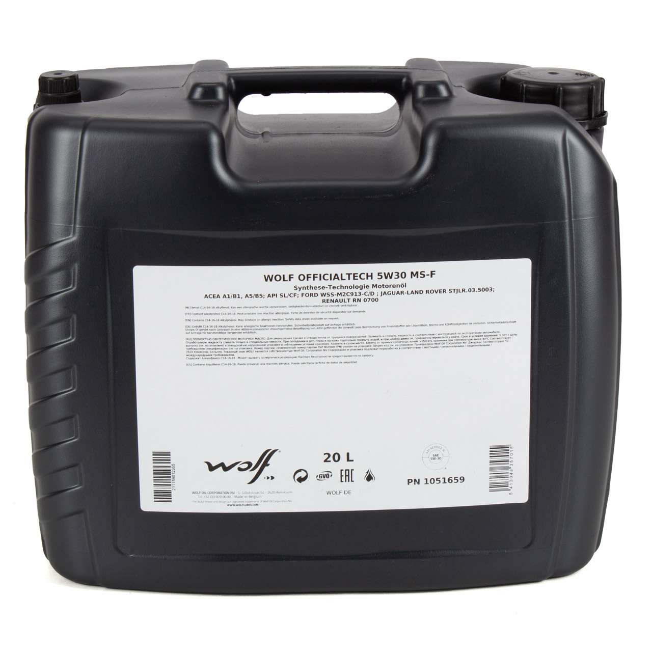 20L 20 Liter WOLF OFFICIALTECH 5W30 MS-F Motoröl Öl FORD WSS-M2C913-C/D RENAULT RN0700