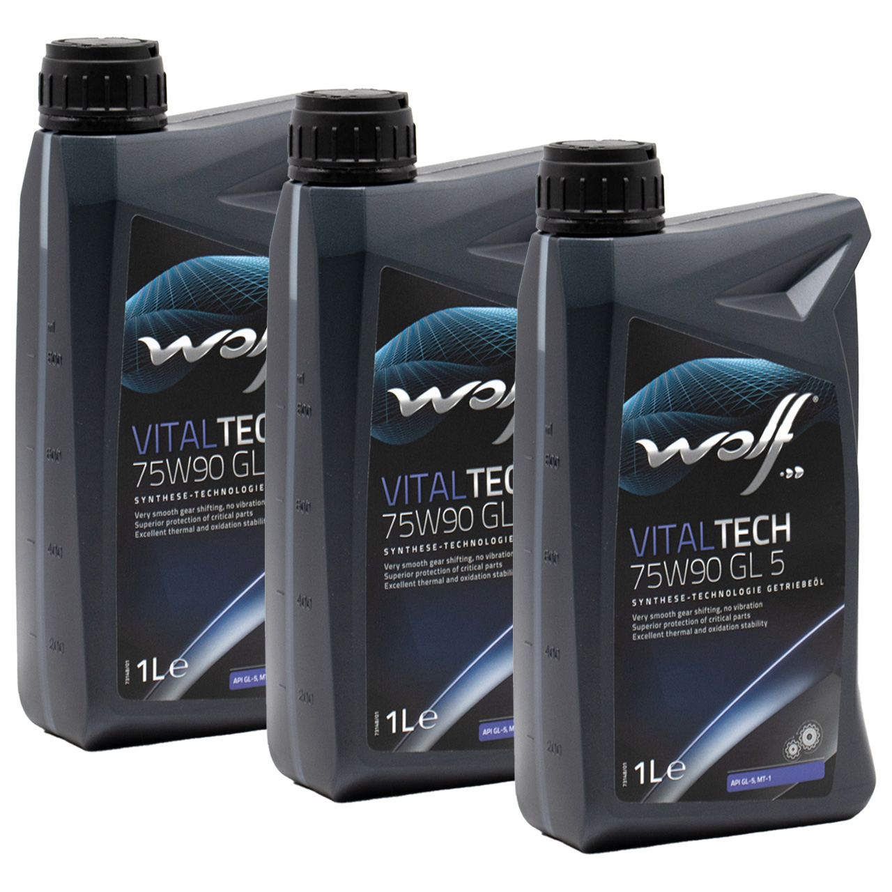 3L 3 Liter WOLF VITALTECH 75W90 GL-5 Getriebeöl Schaltgetriebeöl MT-1 MB 235.8