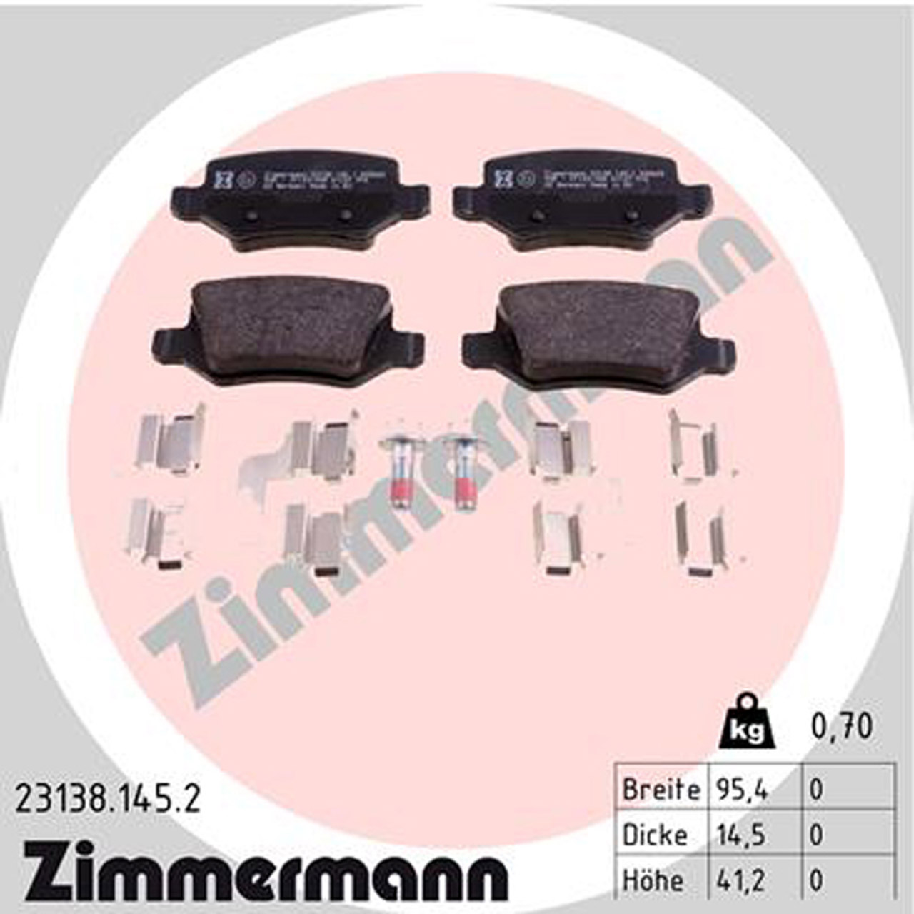 ZIMMERMANN Bremsbeläge Bremsklötze für Mercedes W168 W169 W245 Vaneo 414 hinten