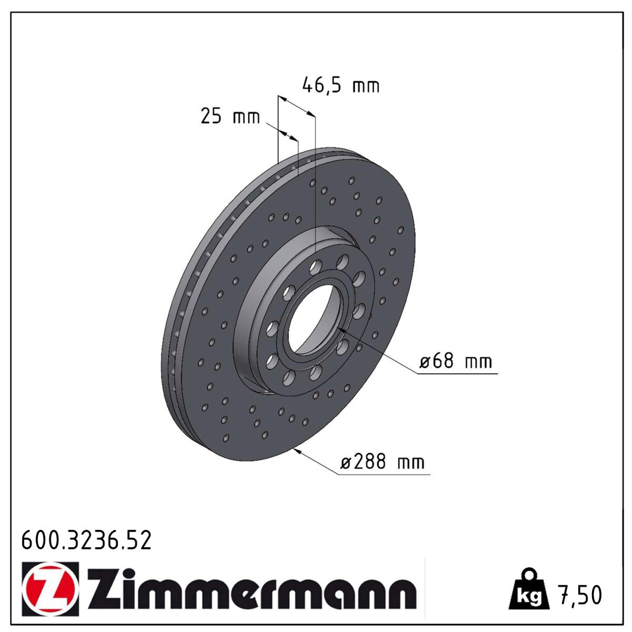 Zimmermann SPORT Bremsscheiben für Skoda Superb VW Passat (3B) PR-1ZC/1LE vorne