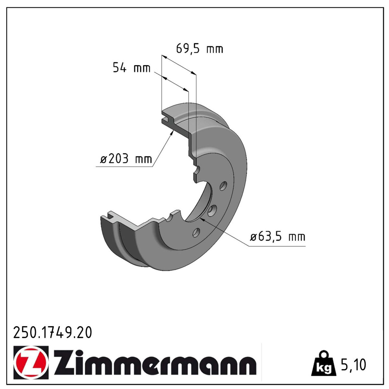 ZIMMERMANN Bremstrommeln Satz FORD Fiesta 7 1.0EcoBoost 1.1Ti-VCT 1.5TDCi hinten 2094258