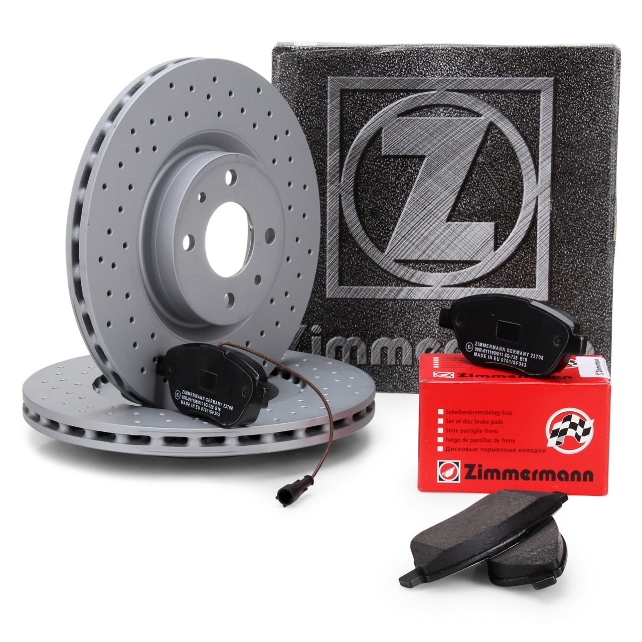 ZIMMERMANN Bremsscheiben + Bremsbeläge + Wako ABARTH 500 / C (595/695) vorne