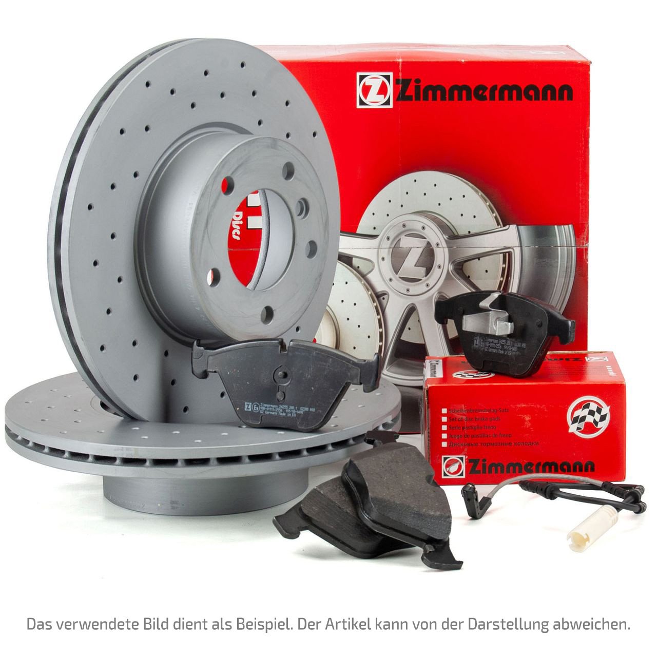 Zimmermann SPORT Bremsscheiben + Beläge + Sensor AUDI A4 B9 A5 F5 A6 C8 A7 4K Q5 vorne