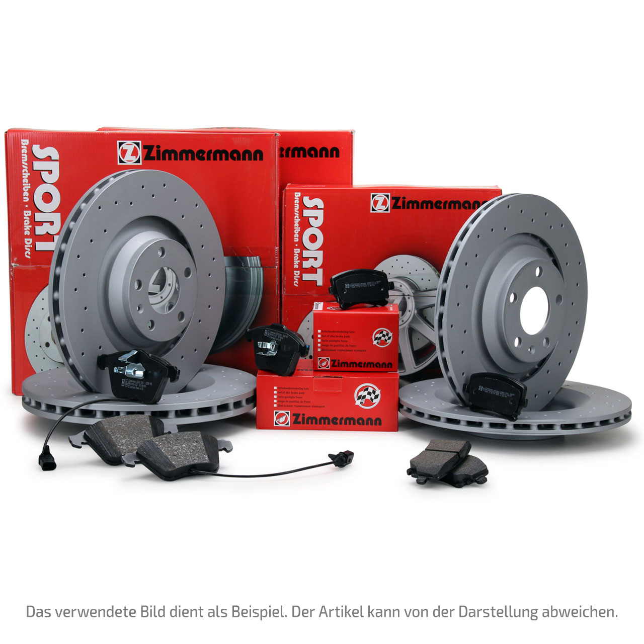 Zimmermann SPORT Bremsscheiben + Beläge + Wako AUDI S4 (B8) S5 (8T 8F) vorne + hinten