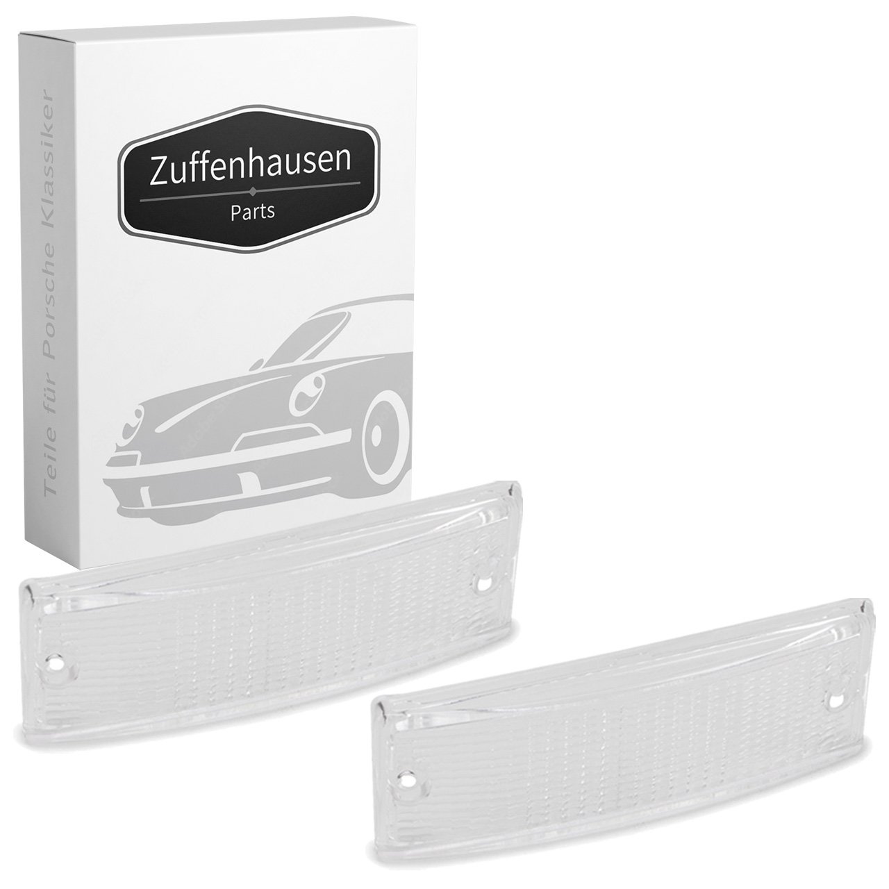 2x Blinker Blinkerglas Stoßstange WEISS für PORSCHE 911 2.7-3.3 1974-90 vorne 91163191400