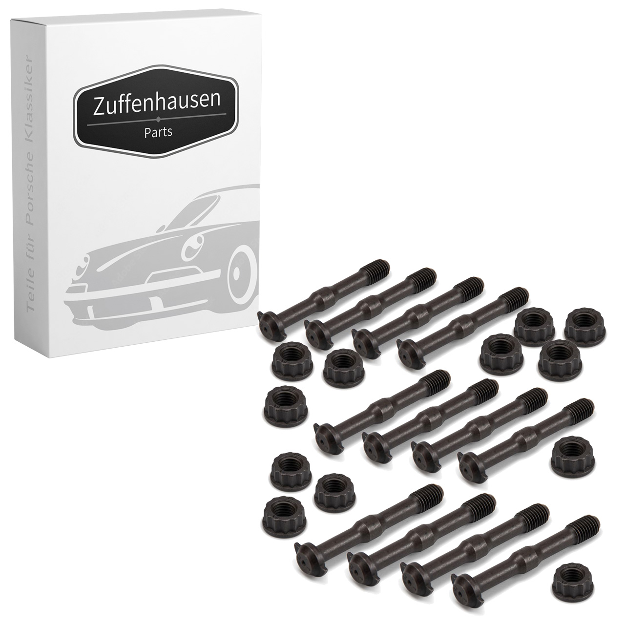 12x Pleuelschraube 9x69,6mm + Pleuelmutter für PORSCHE 964 Carrera / Turbo