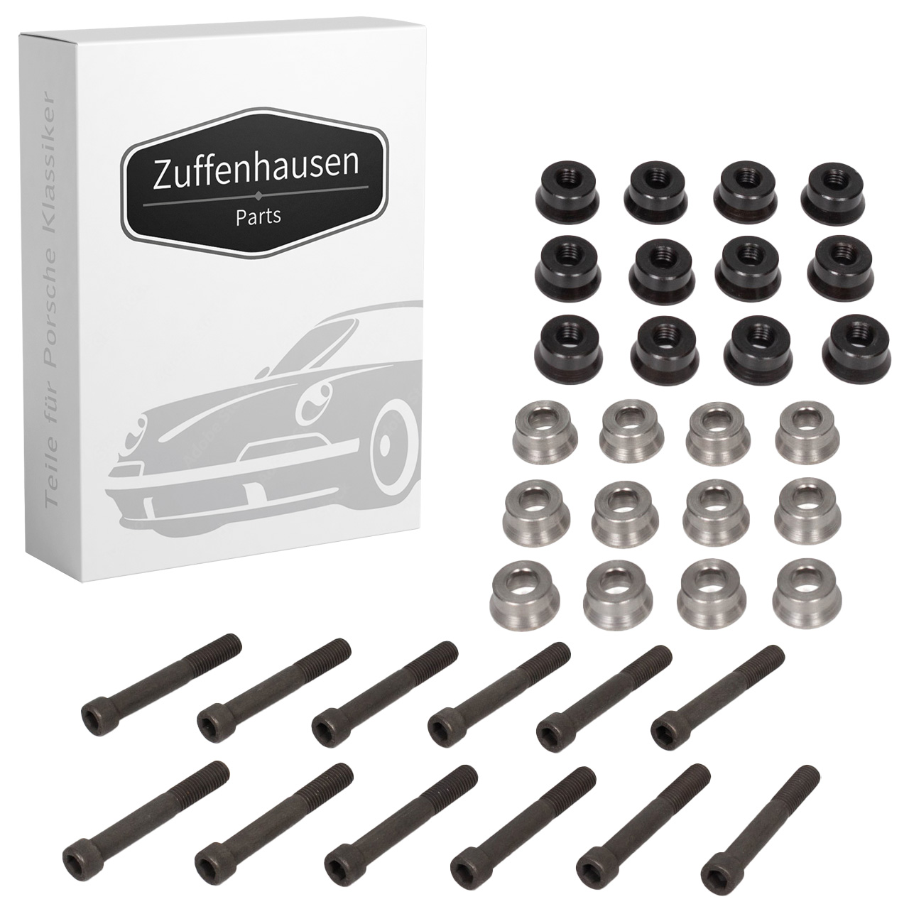 24x Schraube + Buchse + Mutter für Kipphebelwelle für PORSCHE 911 964 912 914