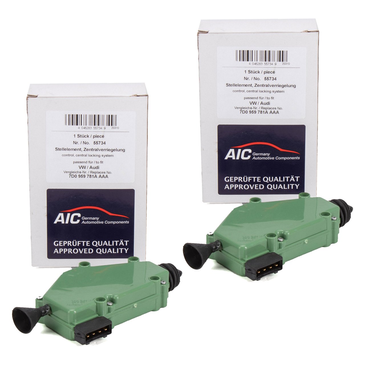 2x AIC Stellelement Zentralverriegelung VW Transporter T2 T3 T4 4-Pin vorne 701959783A