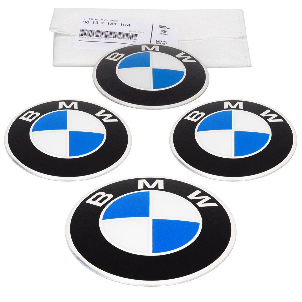 4x ORIGINAL BMW Ø 82mm Nabendeckel Aufkleber Emblem 5er E12 1500-2000 2500-3.3 36131181104