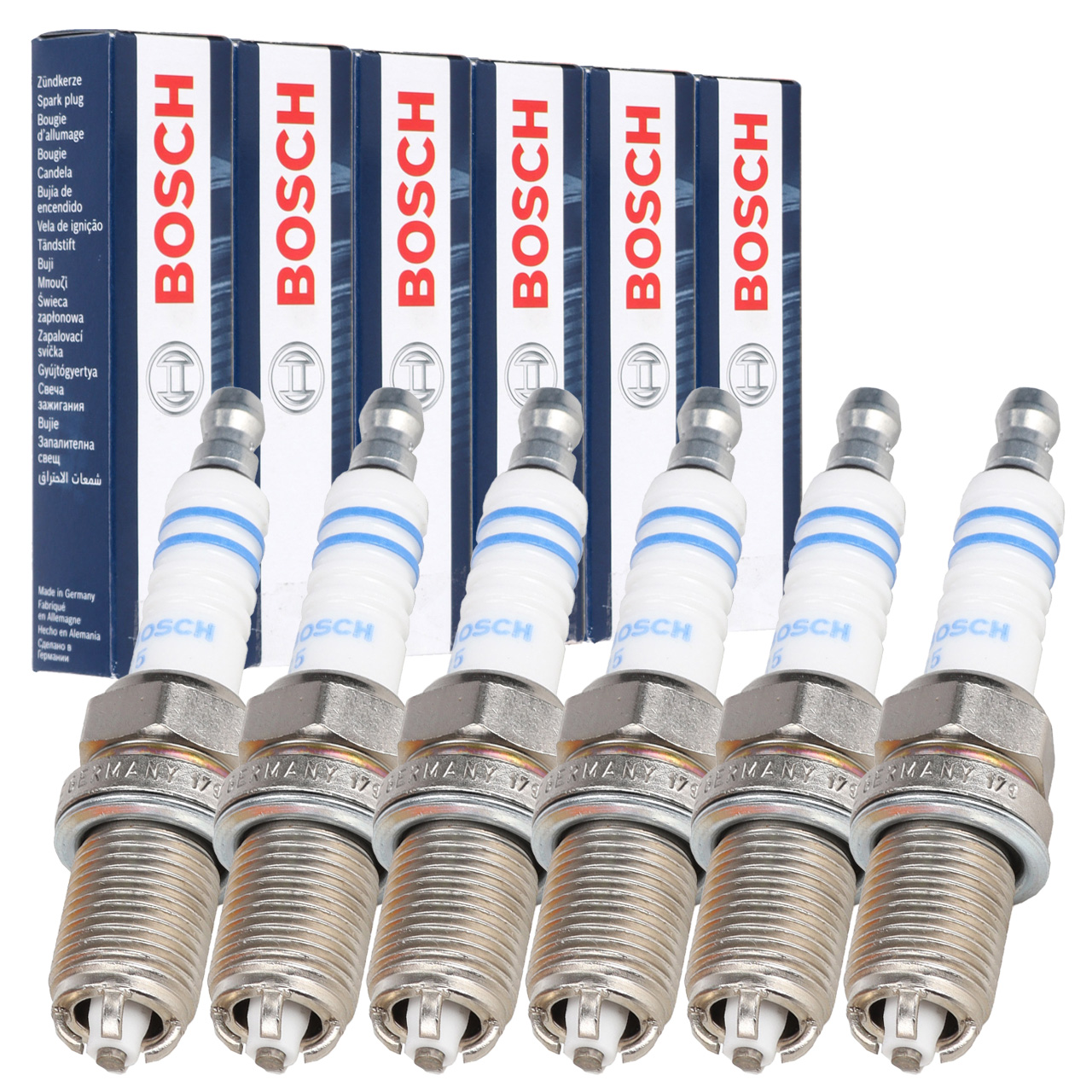 6x BOSCH FGR8KQE Zündkerze VW Golf 3 Passat B3 B4 Sharan T4 Vento 2.8/2.9 VR6