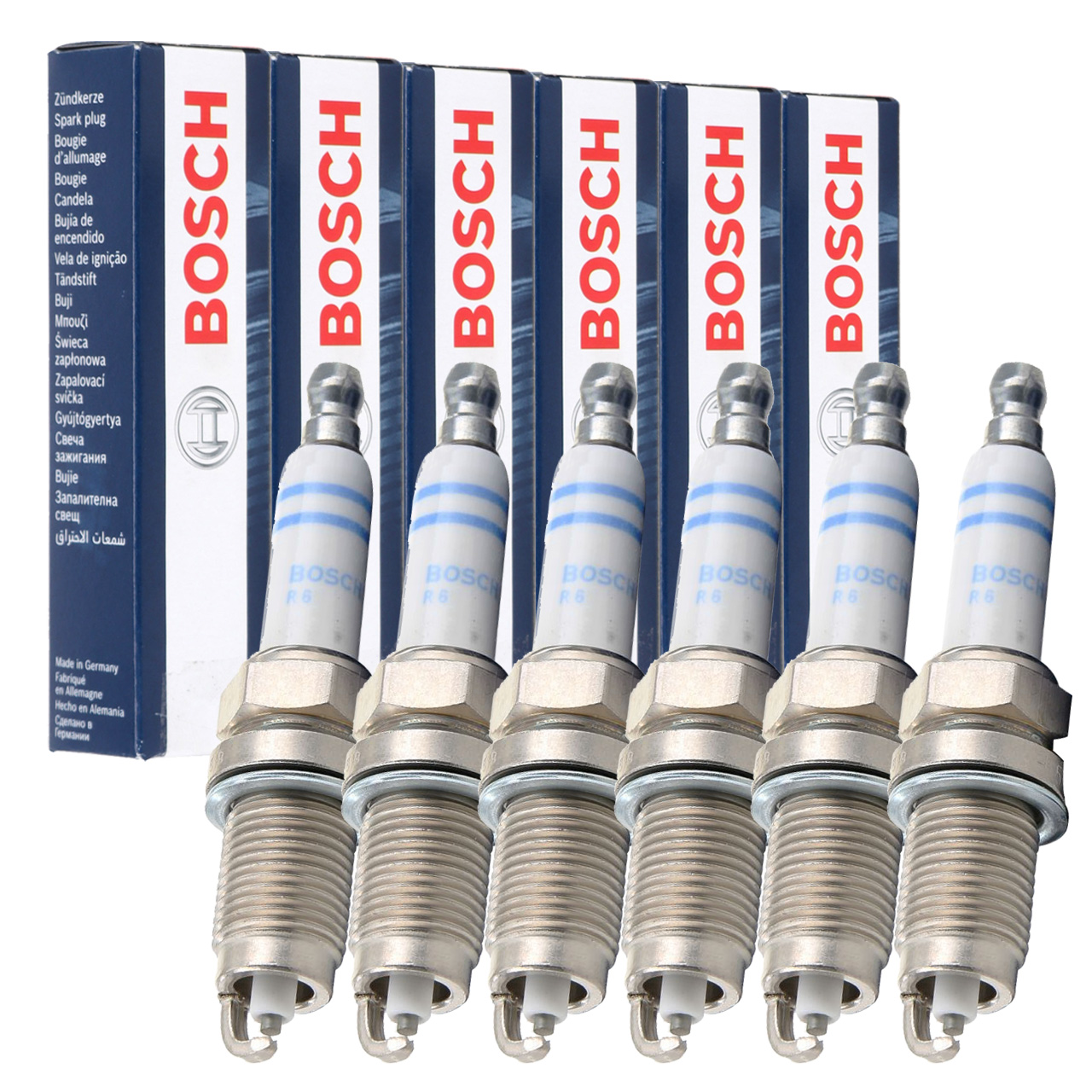 6x BOSCH FR7HC+ 0242236565 Zündkerze JEEP Cherokee (XJ) 4.0 184/185/190 PS