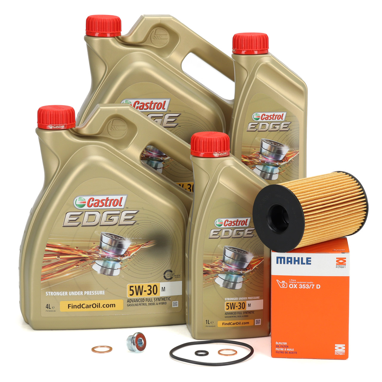 10L CASTROL EDGE 5W30 M Motoröl + MAHLE Ölfilter BMW 550i M5 650i M6 750i M850i M8 N63 S63