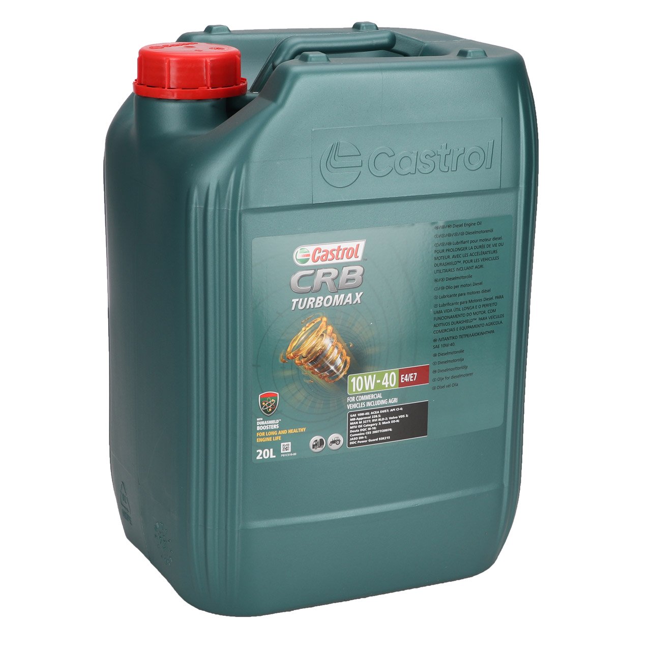 20L 20 Liter CASTROL Motoröl Öl CRB TURBOMAX 10W40 E4/E7 MB 228.5 15BA25