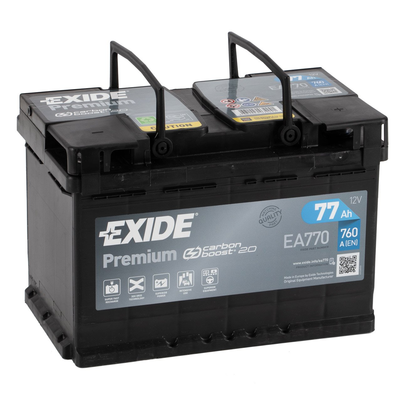 EXIDE EA770 PREMIUM Autobatterie Batterie Starterbatterie 12V 77Ah EN760A