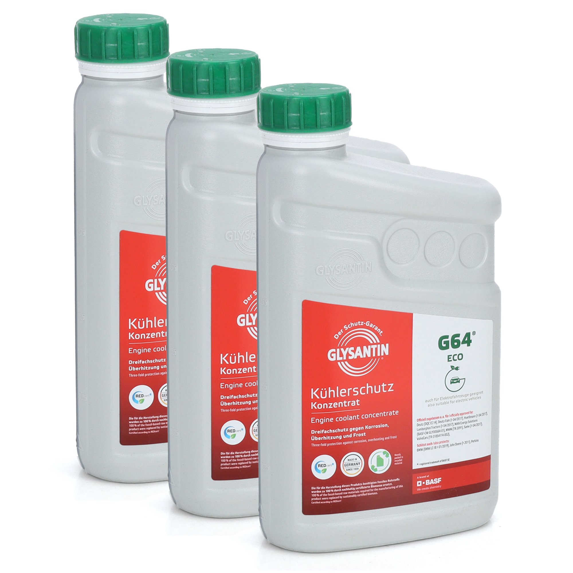 3L 3 Liter BASF GLYSANTIN Frostschutz Kühlerfrostschutz Konzentrat G64 Eco GRÜN