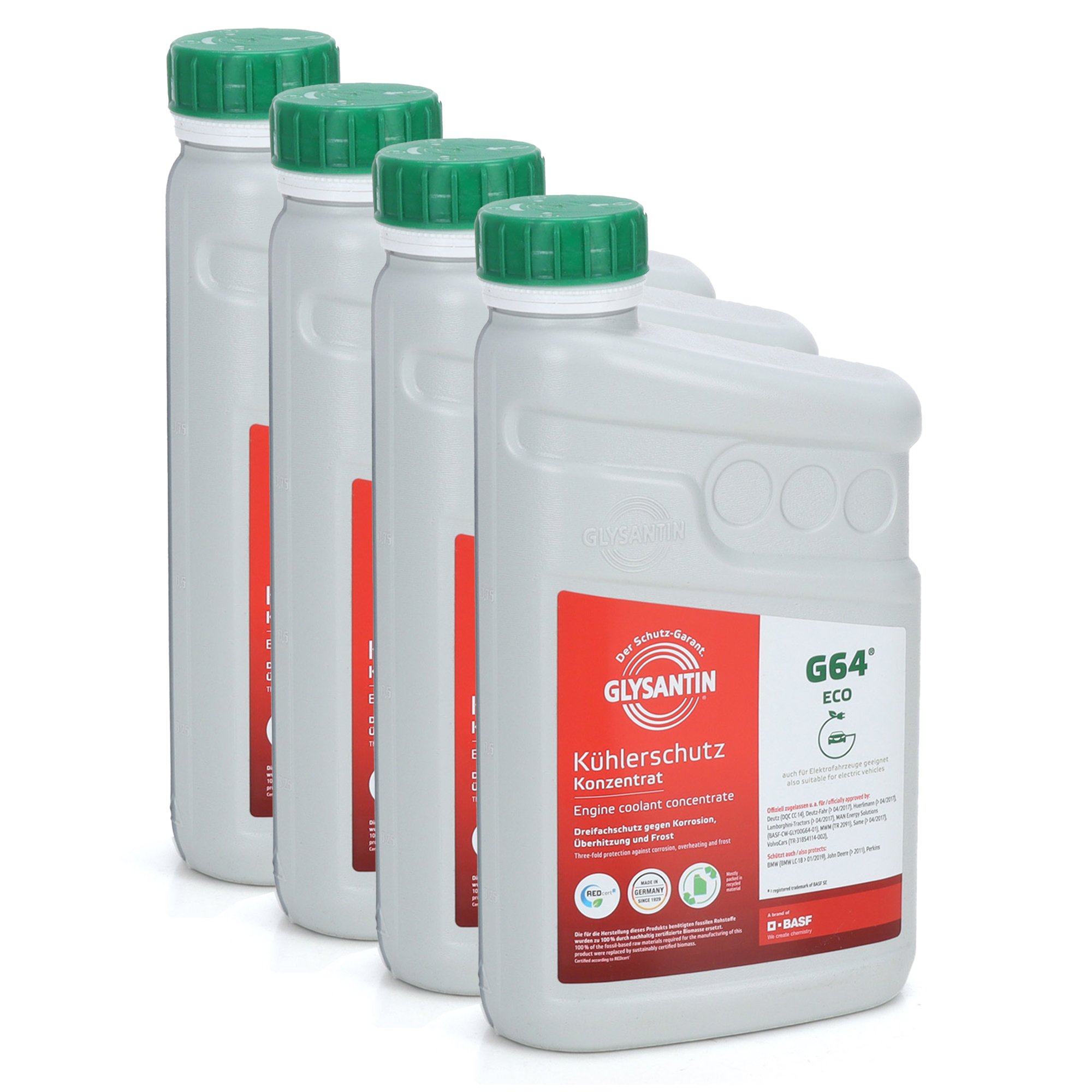 4L 4 Liter BASF GLYSANTIN Frostschutz Kühlerfrostschutz Konzentrat G64 Eco GRÜN