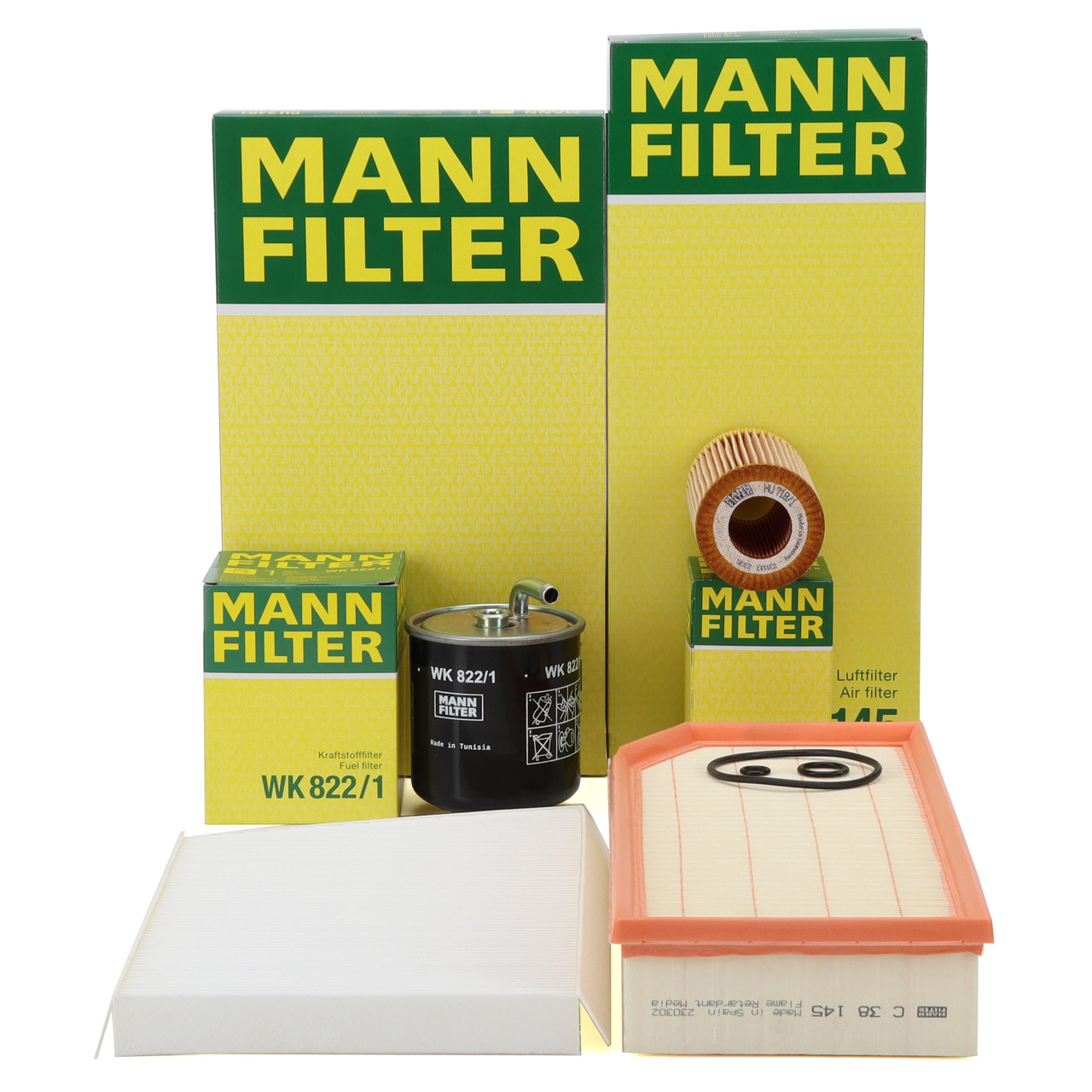 MANN Filterset 4-tlg MERCEDES C-Klasse W203 S203 CL203 CLK C209 200/220/270CDI OM611 OM612